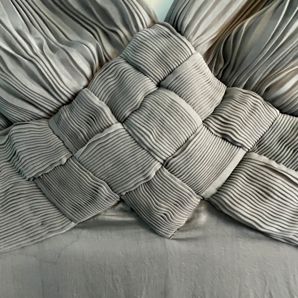 Valentino Grey Silk Cocktail Dress with Pleating detail. - Picture 7 of 16